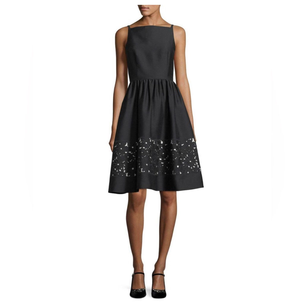 Nwt Kate Spade Lace Panel Fit & Flare Dress